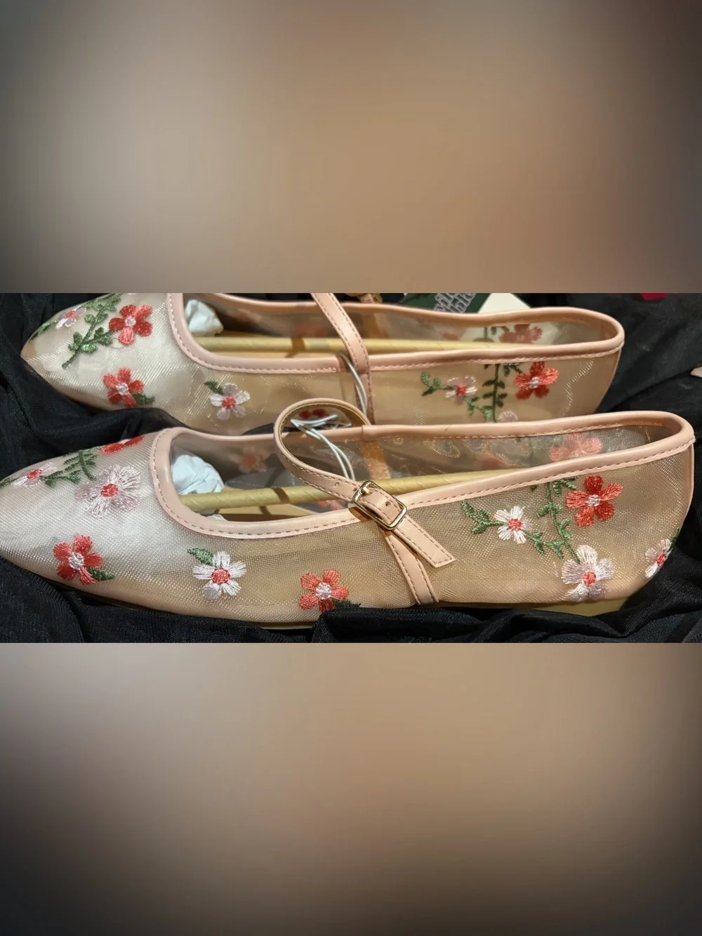 Wild Fable Pink/Elsa Flower Mesh Flats Womens Size 8.5